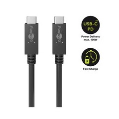 Goobay 1m USB 3.2 Gen 1 USB Type-C Cable - High-Speed, Durable & Stylish in Black (4040849492549)